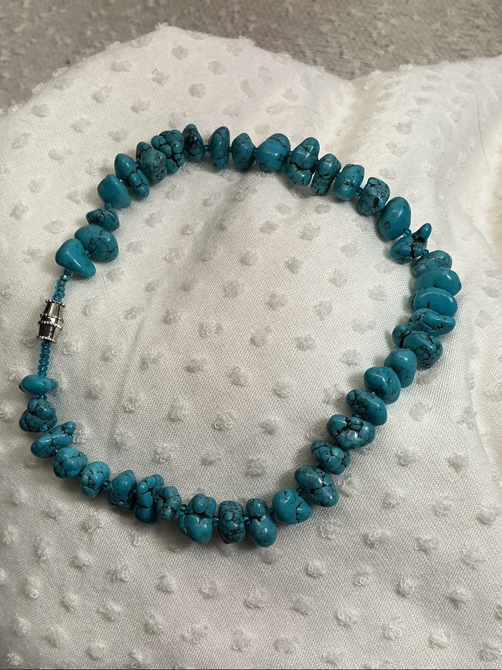 Short Turquoise Chip Bead Necklace